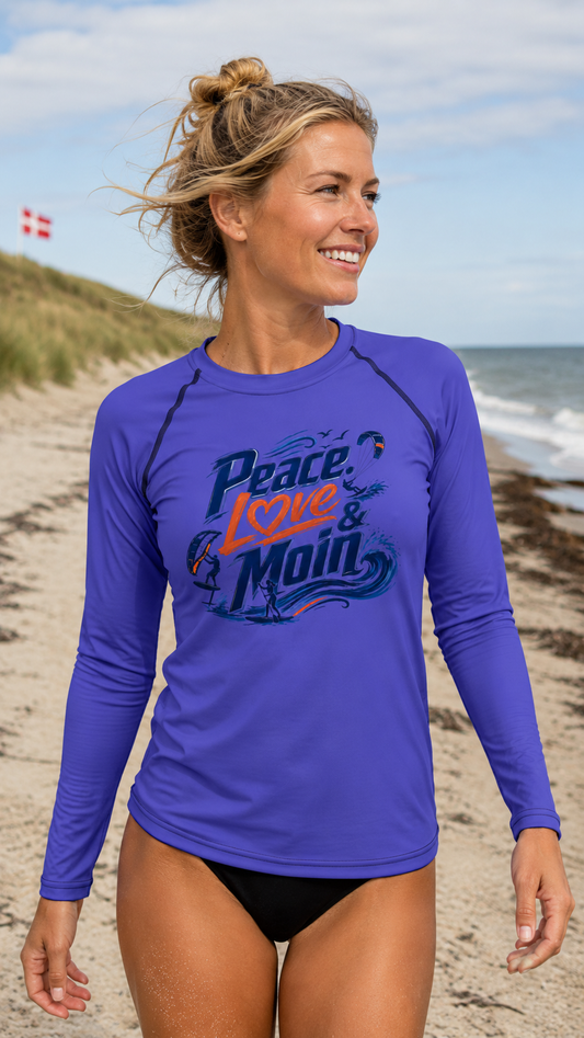 Peace. Love & Moin Damen-Rash-Guard
