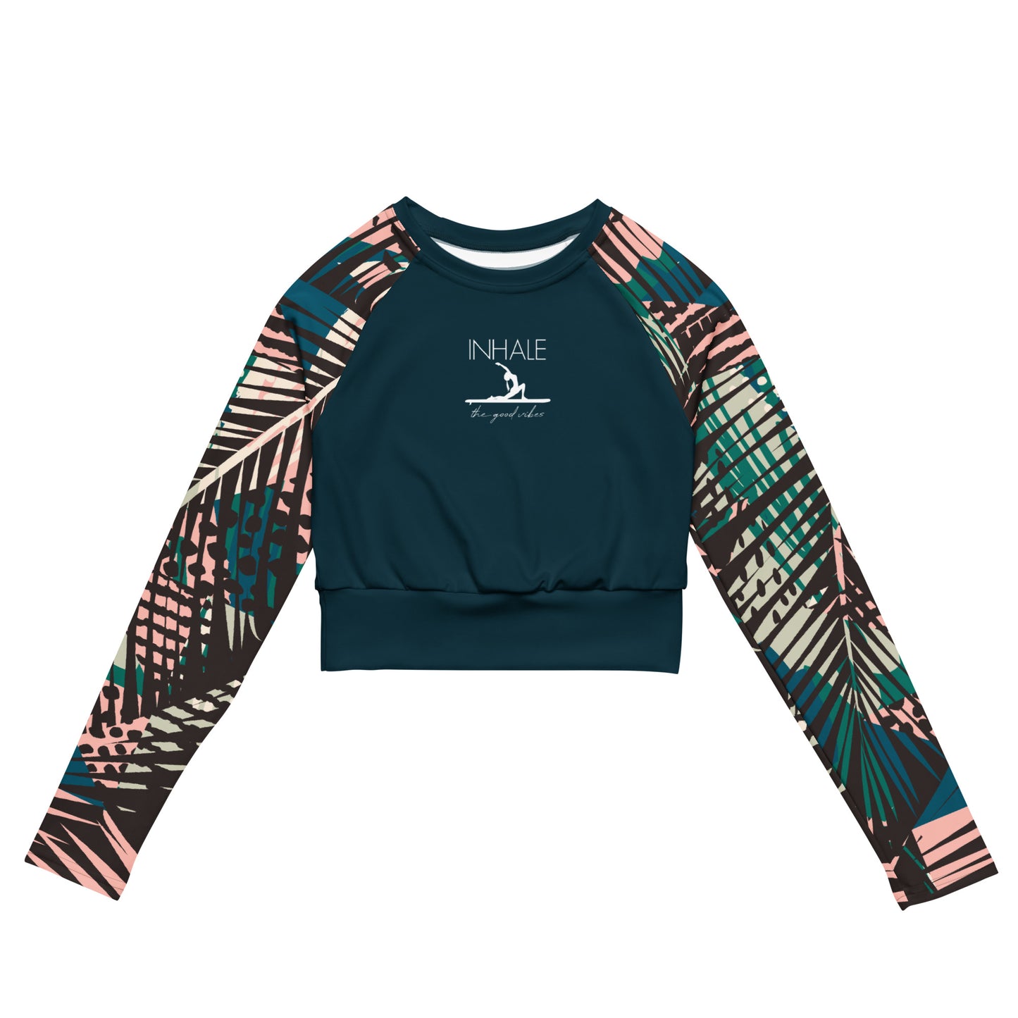 Ihnhale the good vibes recyceltes Langarm Crop Top
