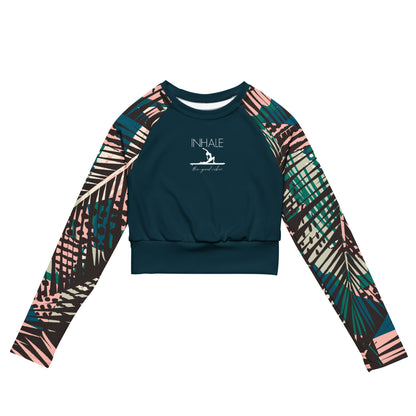 Ihnhale the good vibes recyceltes Langarm Crop Top