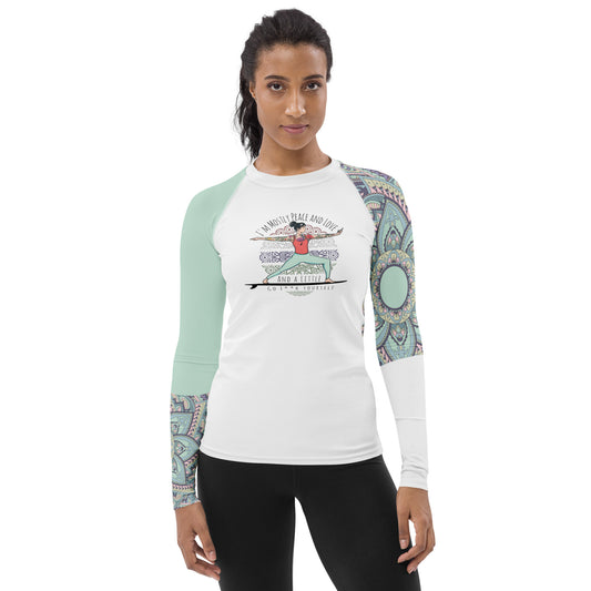 SUP-Yoga Peace and Love Damen Rash-Guard