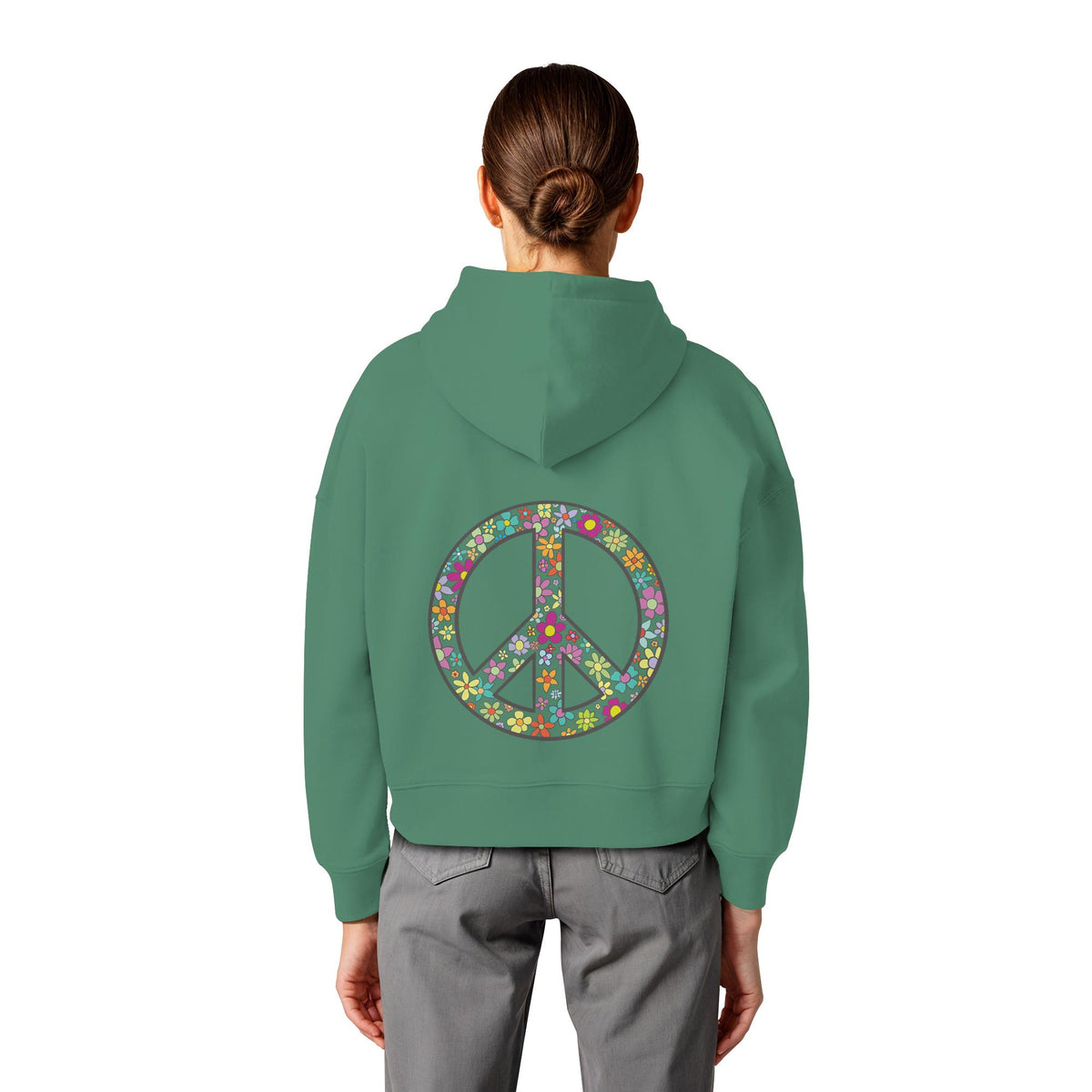 Peace. Waves. Sunsets. - Womens Organic Boxcut Hoodie