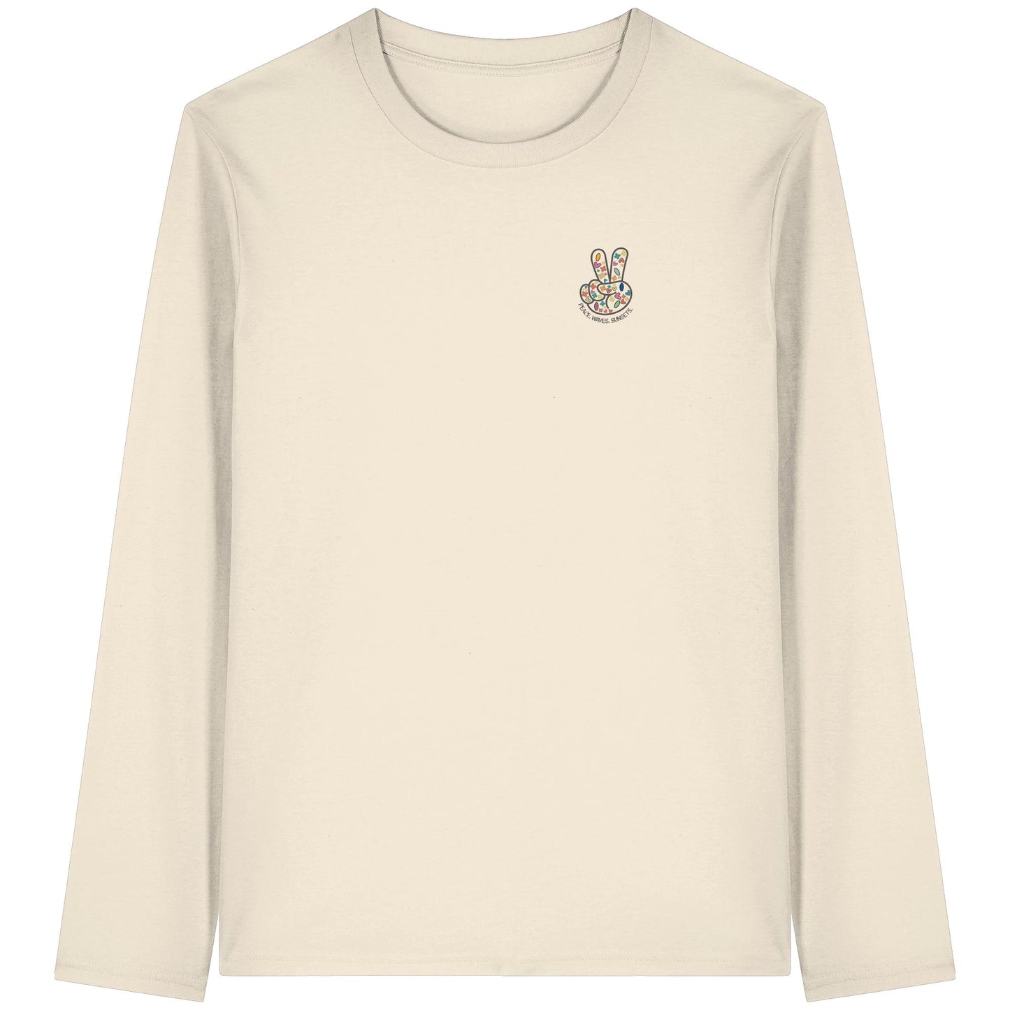 Peace. Waves. Sunsets. Frontdesign only - Organic Longsleeve T-Shirt