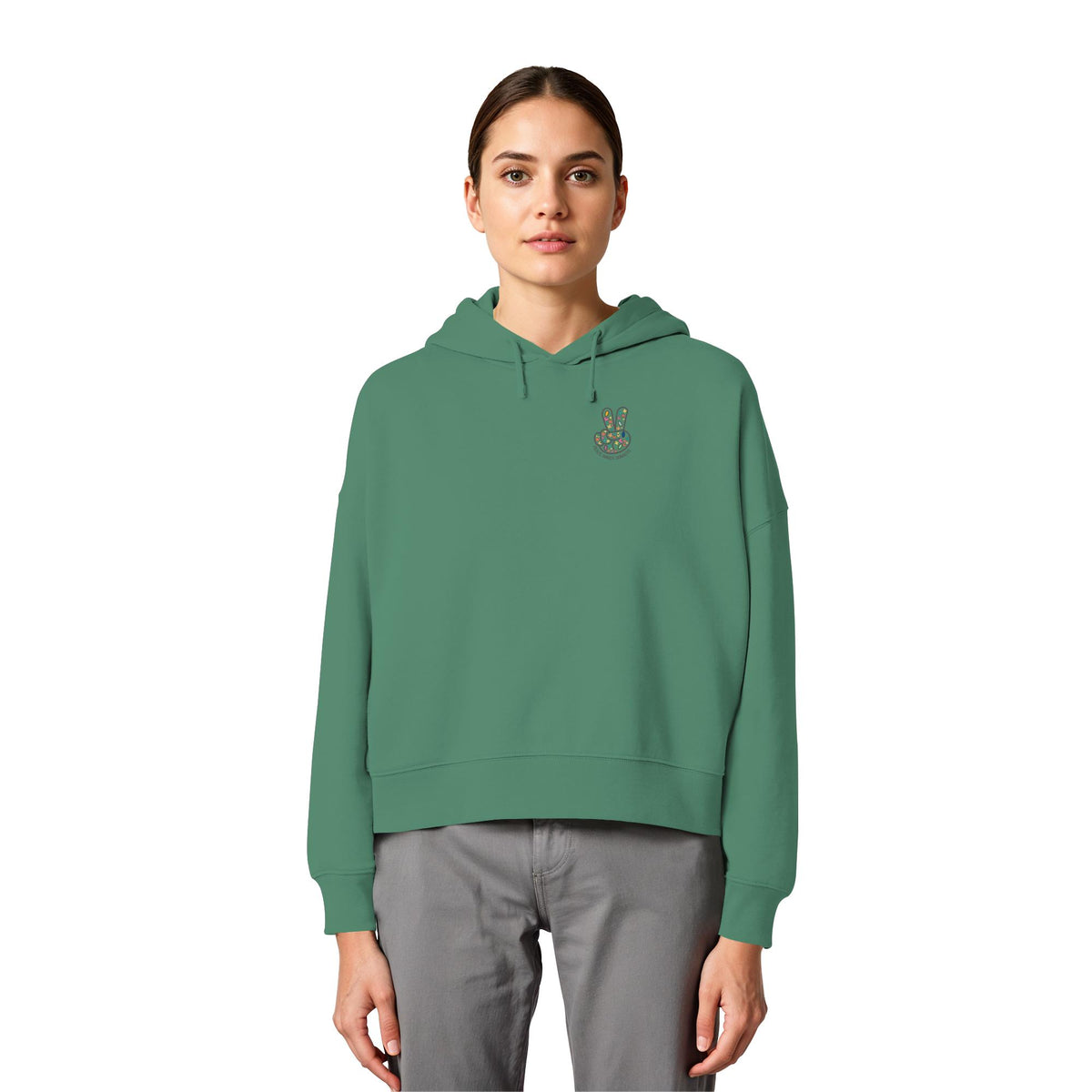 Peace. Waves. Sunsets. - Womens Organic Boxcut Hoodie