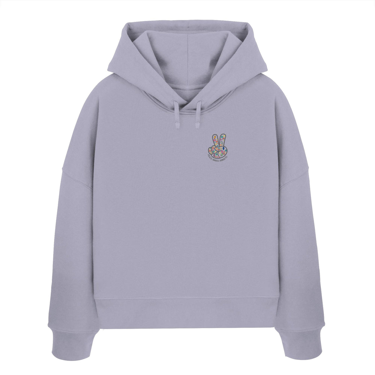 Peace. Waves. Sunsets. - Womens Organic Boxcut Hoodie