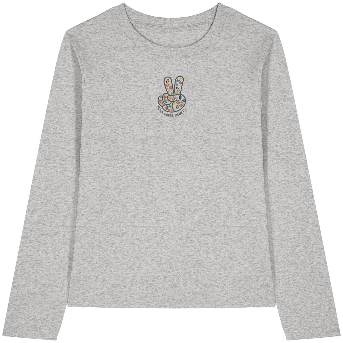 Peace. Waves. Sunsets. Frontdesign only - Womens Organic Longsleeve T-Shirt
