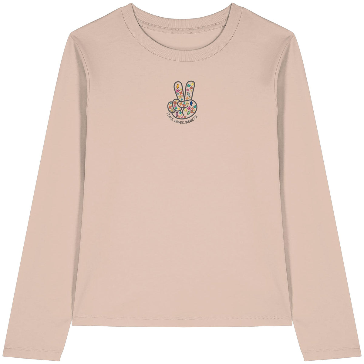 Peace. Waves. Sunsets. Frontdesign only - Womens Organic Longsleeve T-Shirt