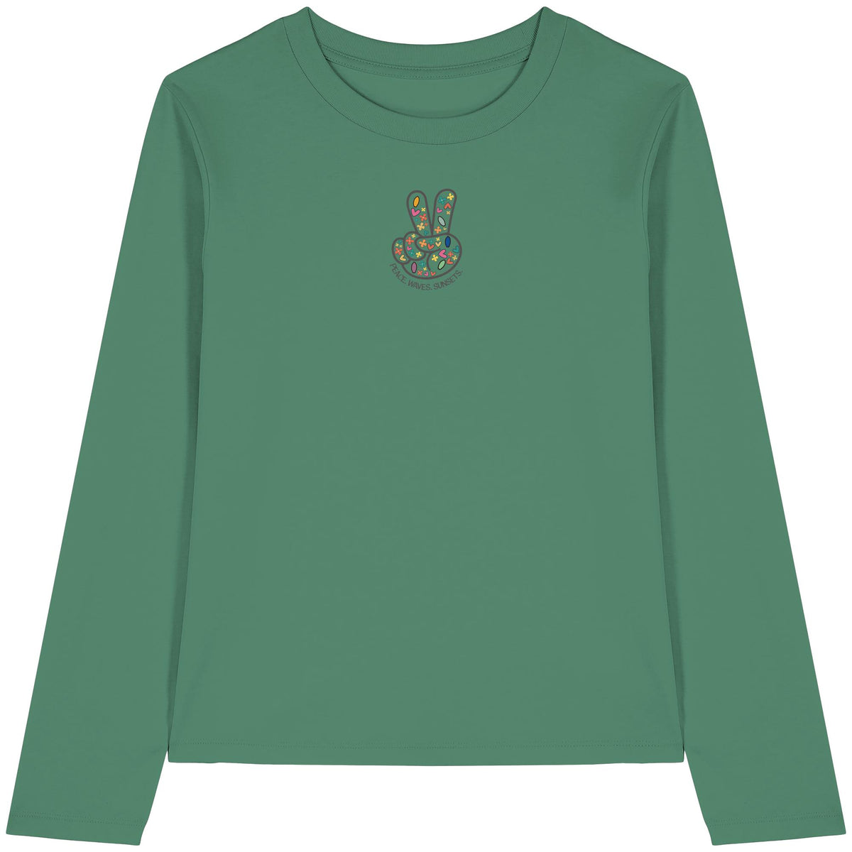 Peace. Waves. Sunsets. Frontdesign only - Womens Organic Longsleeve T-Shirt