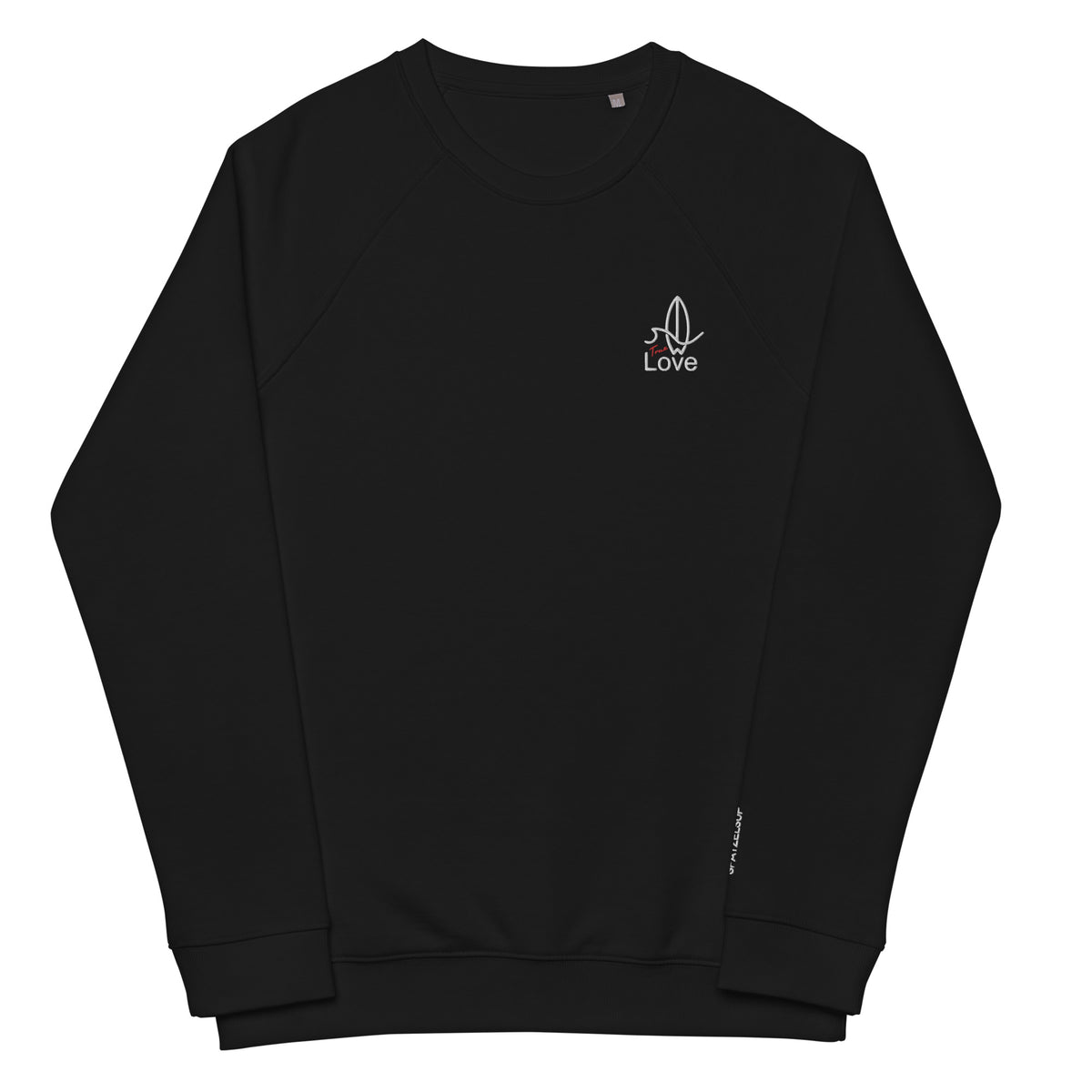 Watersports-True Love unisex organic raglan sweatshirt stick