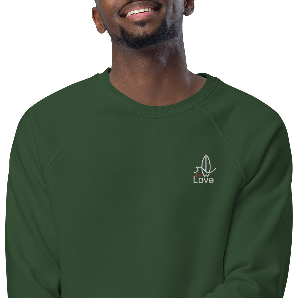 Watersports-True Love unisex organic raglan sweatshirt stick