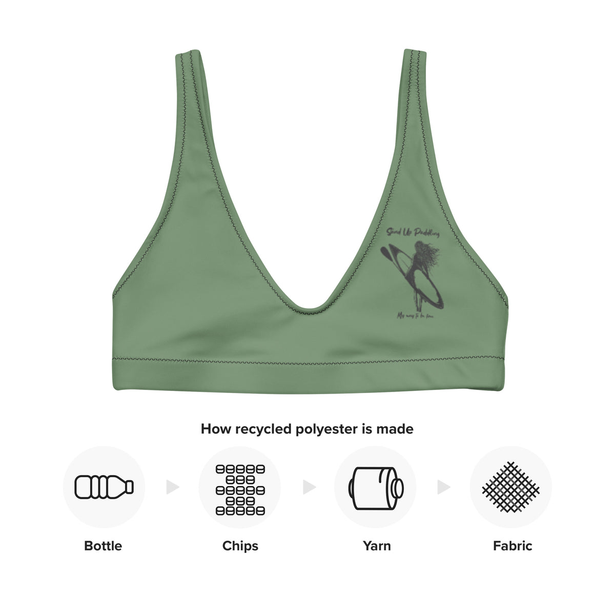 Stand Up Paddling- My way to be free recyceltes gepolstertes-Bikini-Oberteil