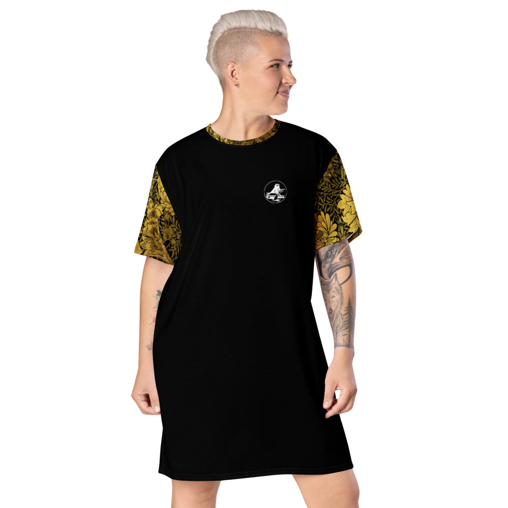 T-Shirt-Kleid Spatzelsup Gold-Flowers