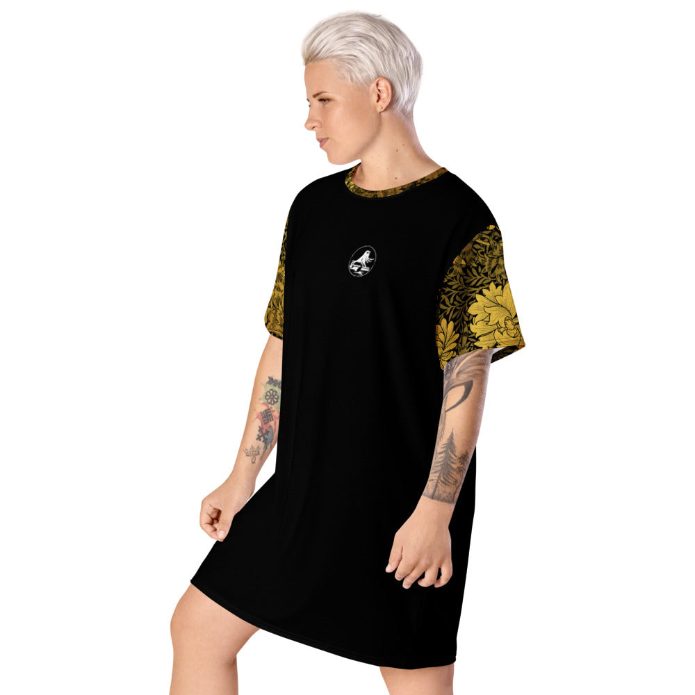 T-Shirt-Kleid Spatzelsup Gold-Flowers