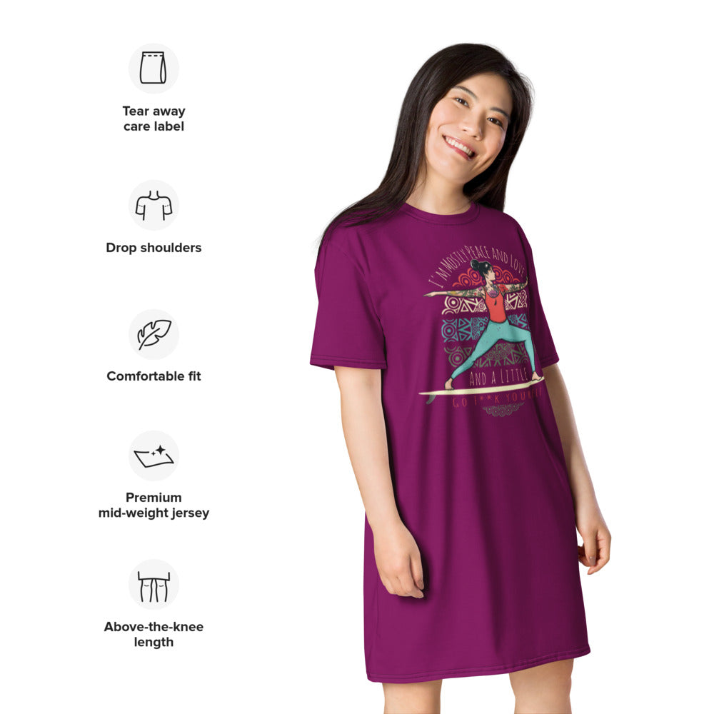 SUP-Yoga Peace & Love T-Shirt Kleid