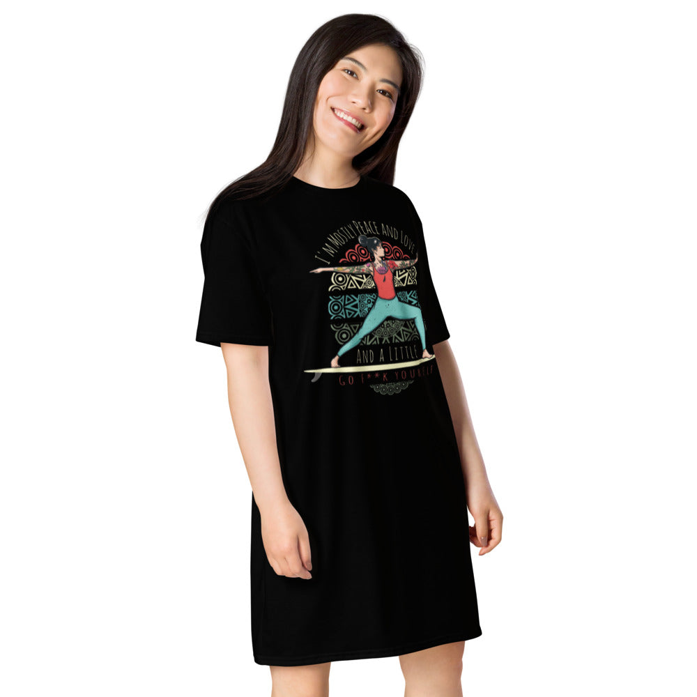 SUP-Yoga Peace & Love T-Shirt-Kleid