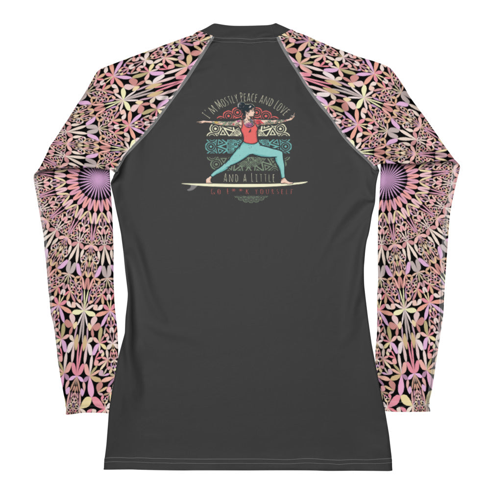 SUP-Yoga Peace and Love Damen-Rash-Guard