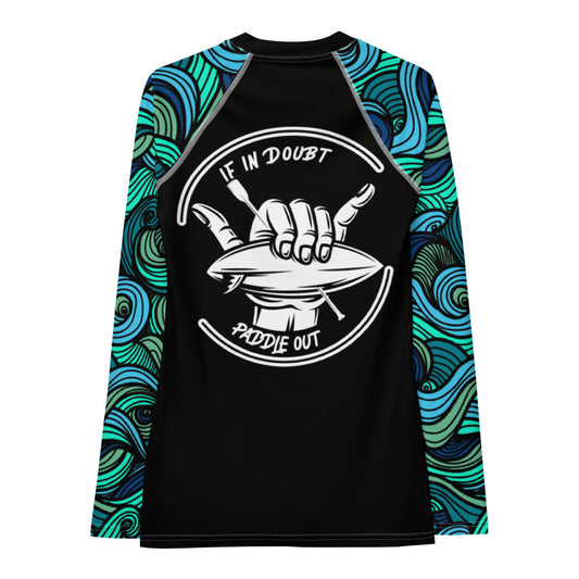 If In Doupt-Paddle Out Hang Loose Style Damen-Rash-Guard