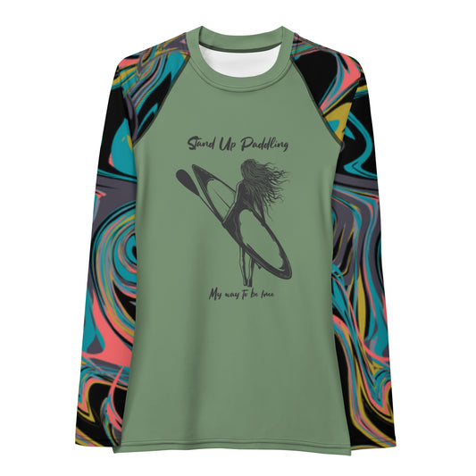 Stand Up Paddling- My way to be free i in der Damen-Rash-Guard Sonderedition