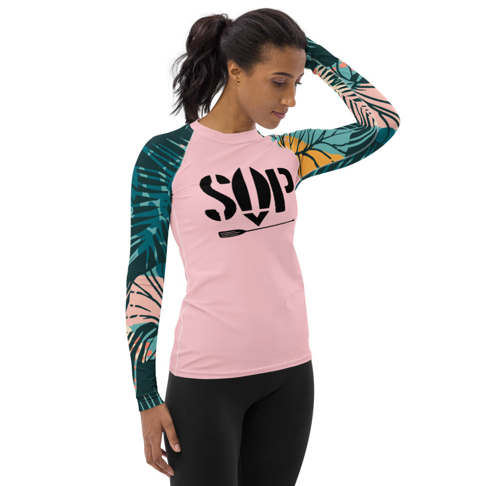 SUP Jungle Damen-Rash-Guard rosa