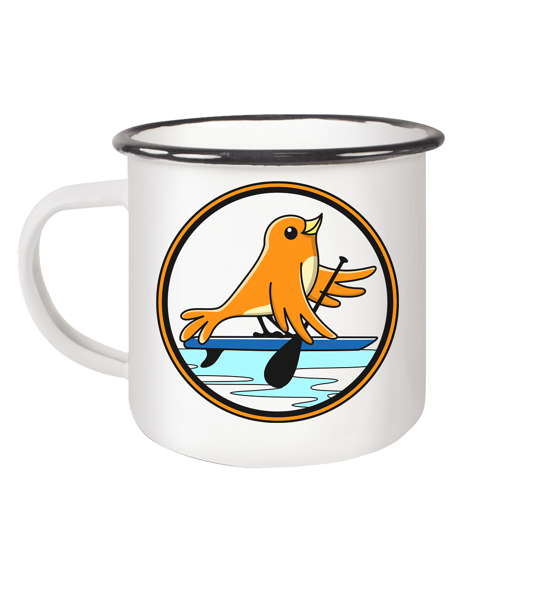 Spatzelsup - Emaille Tasse (Black)