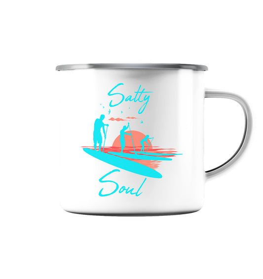 SUP-Salty Soul Crew - Emaille Tasse (Silber)