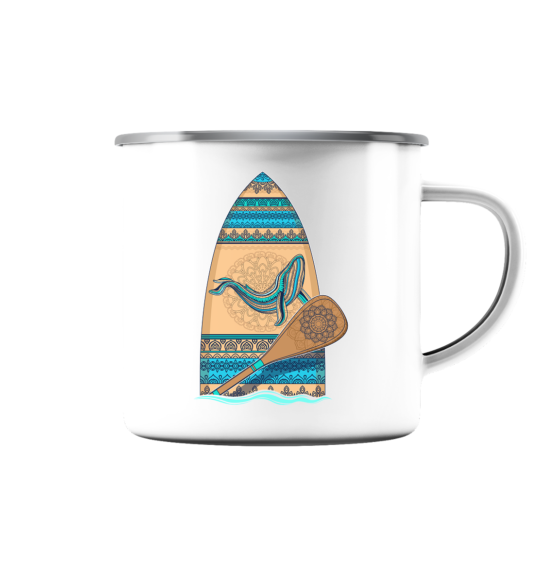 Nautical SUP-Board - Emaille Tasse (Silber)
