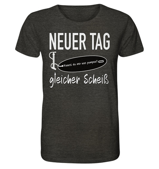 Kannst du mir was pumpen? - Organic Shirt (meliert)