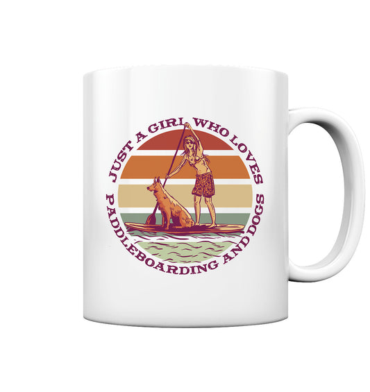 Just A Girl Who Loves Paddleboarding And Dogs SUP - Tasse glossy
