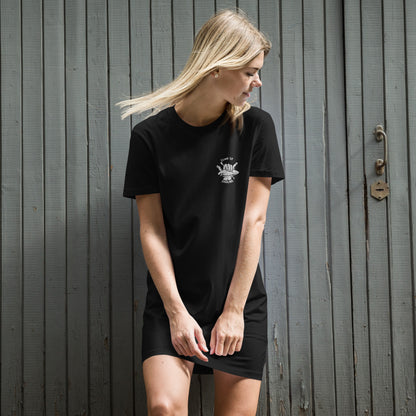SUP Hang Loose gesticktes Design-T-Shirt-Kleid aus organischer Baumwolle