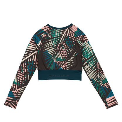 Ihnhale the good vibes recyceltes Langarm Crop Top