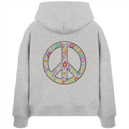 Peace. Waves. Sunsets. - Womens Organic Boxcut Hoodie