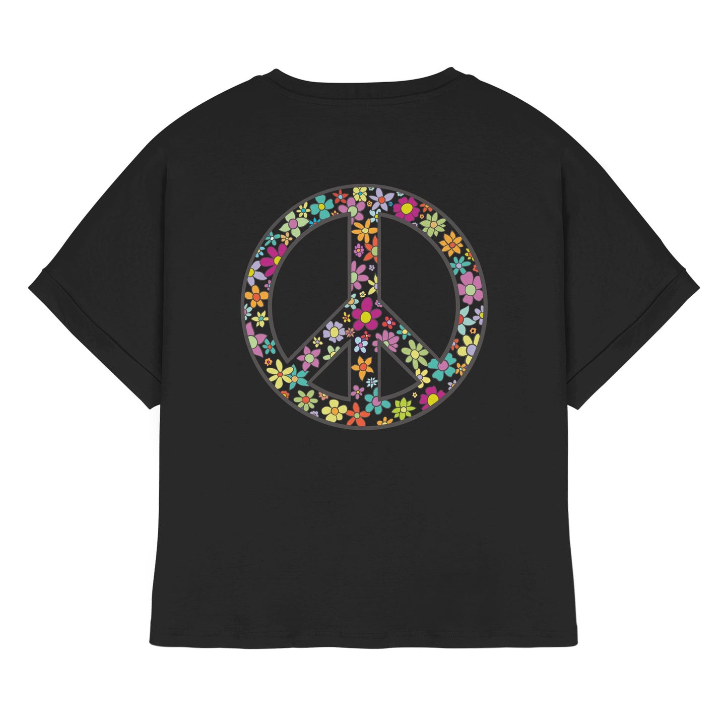 Peace. Waves. Sunsets. - Womens Organic Rolled Sleeves T-Shirt