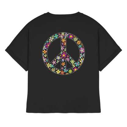 Peace. Waves. Sunsets. - Womens Organic Rolled Sleeves T-Shirt