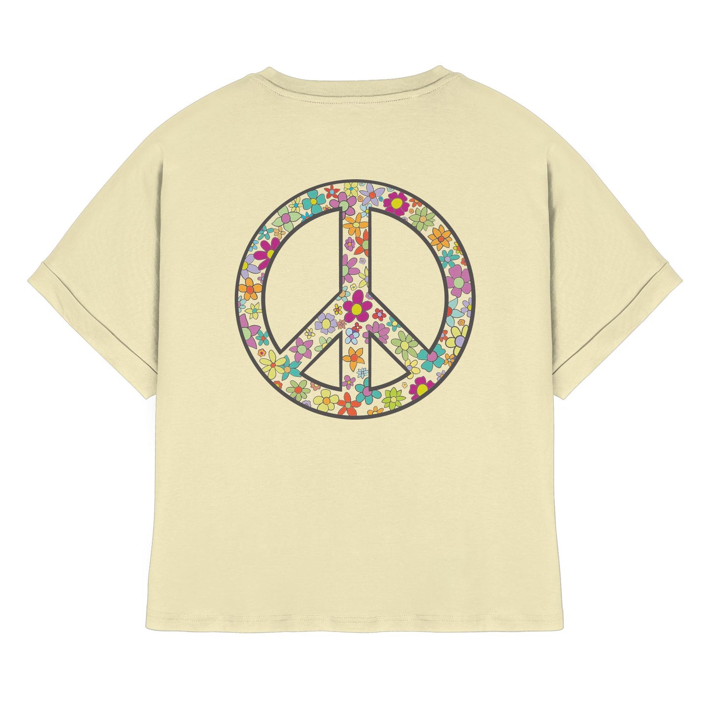 Peace. Waves. Sunsets. - Womens Organic Rolled Sleeves T-Shirt