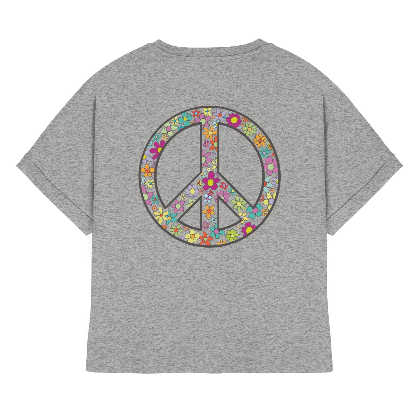 Peace. Waves. Sunsets. - Womens Organic Rolled Sleeves T-Shirt