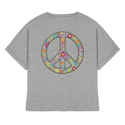 Peace. Waves. Sunsets. - Womens Organic Rolled Sleeves T-Shirt