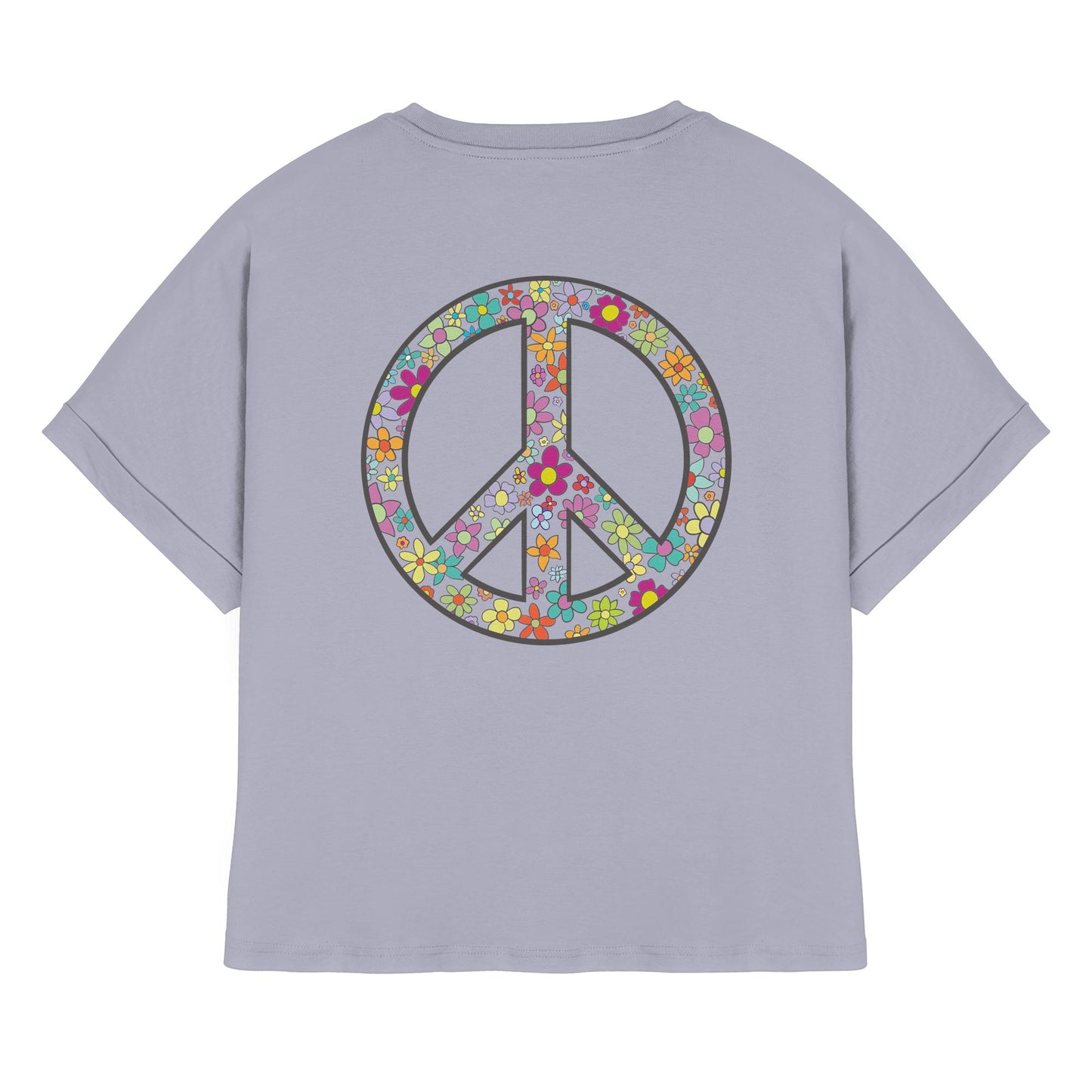 Peace. Waves. Sunsets. - Womens Organic Rolled Sleeves T-Shirt