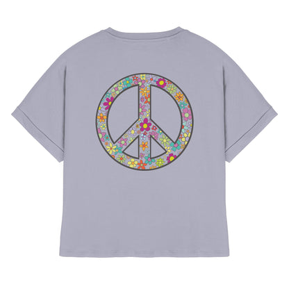 Peace. Waves. Sunsets. - Womens Organic Rolled Sleeves T-Shirt
