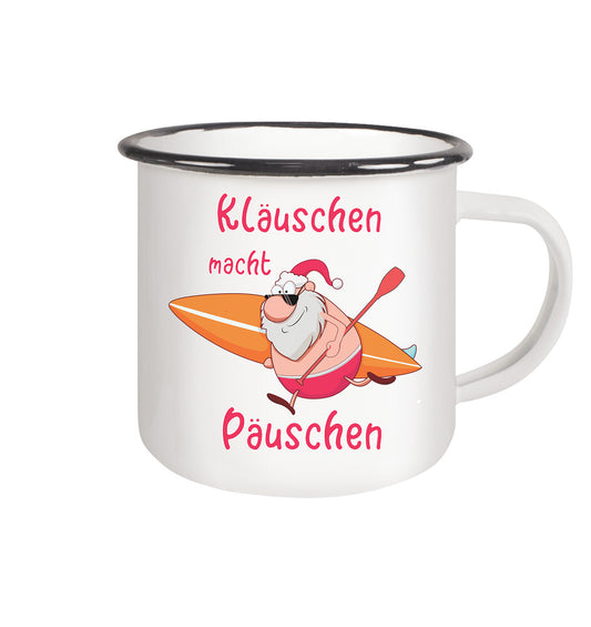 SUP-Kläuschen - Emaille Tasse (Black)