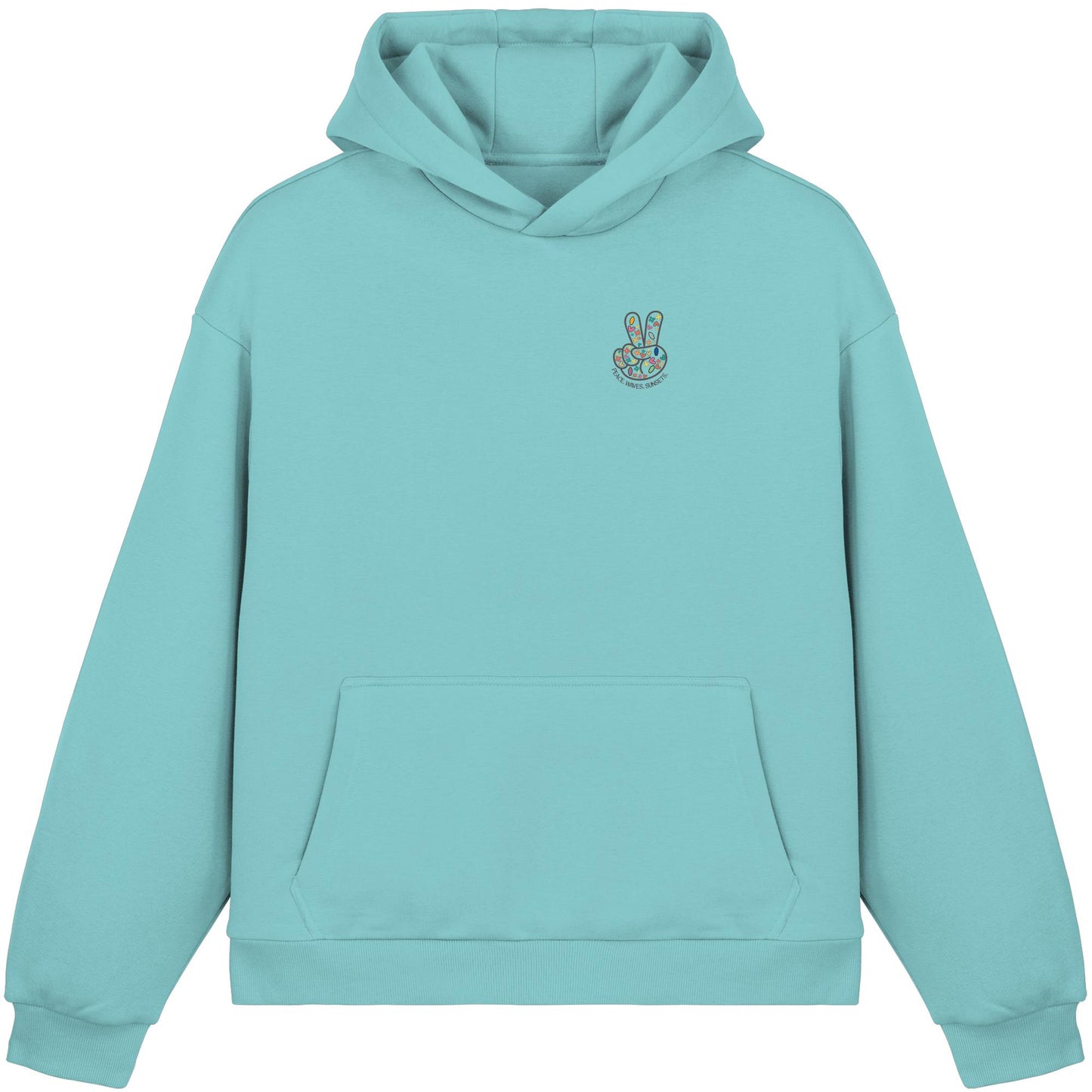 Peace. Waves. Sunsets. - Fluffy Boxcut Hoodie