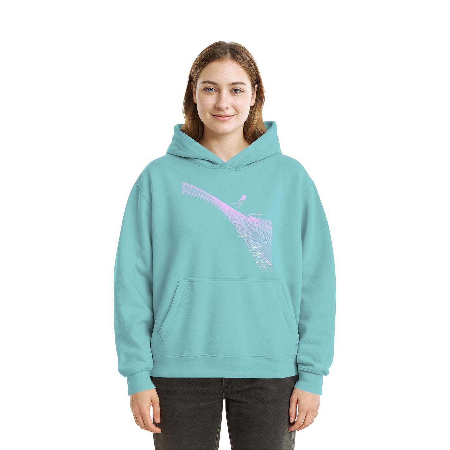 Surfgirl-go withe flow - Fluffy Boxcut Hoodie