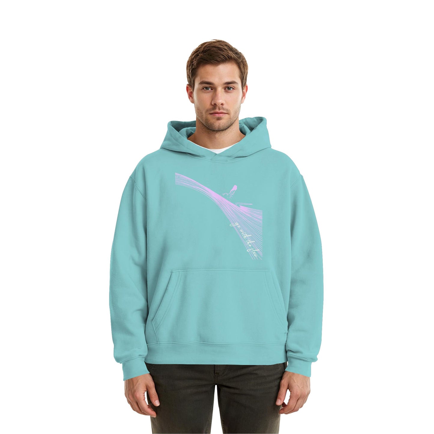 Surfgirl-go withe flow - Fluffy Boxcut Hoodie
