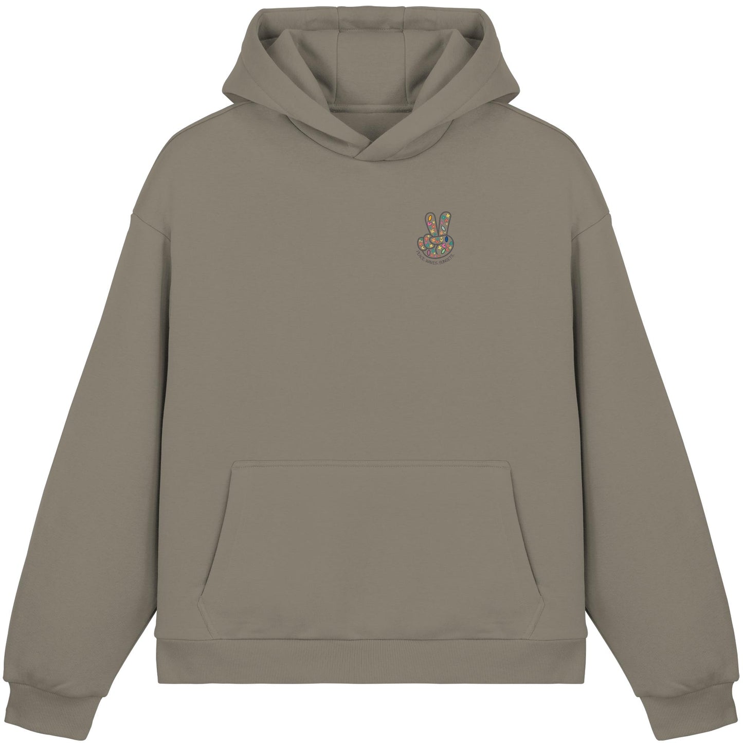 Peace. Waves. Sunsets. - Fluffy Boxcut Hoodie