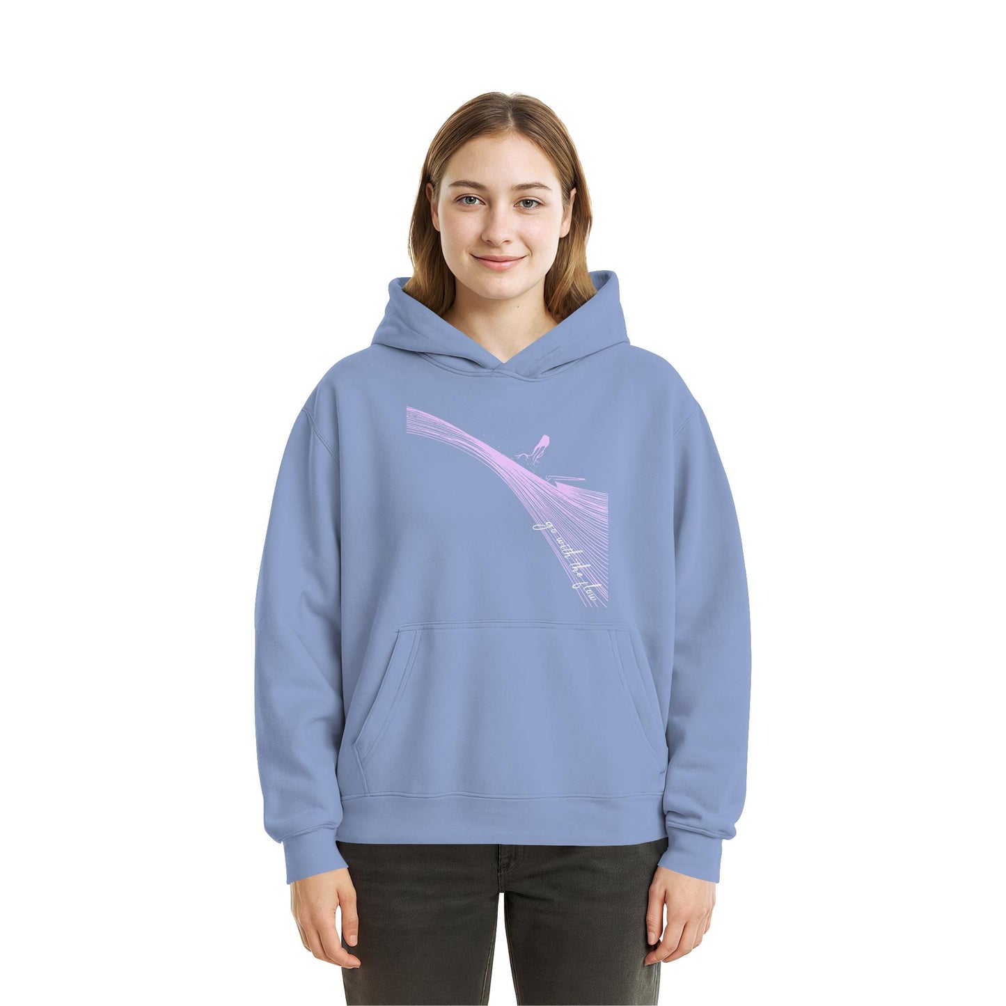 Surfgirl-go withe flow - Fluffy Boxcut Hoodie
