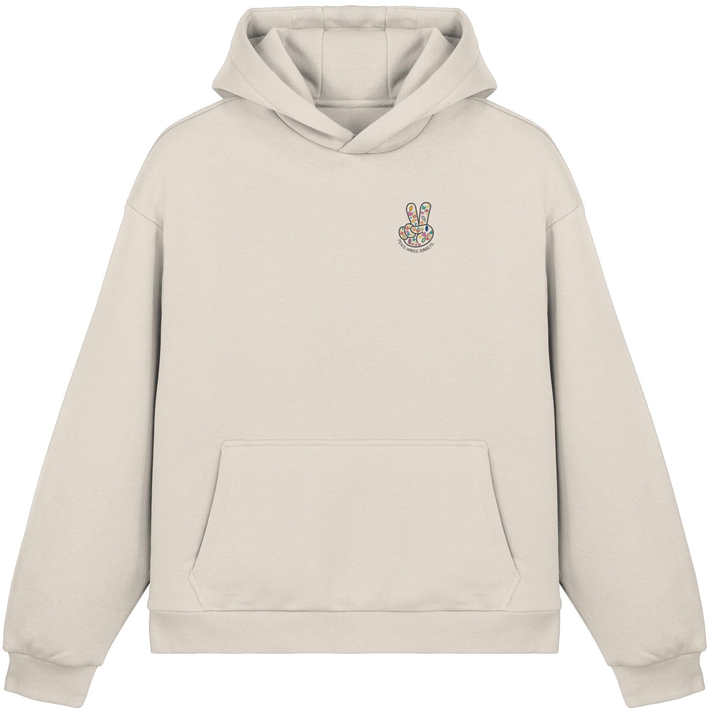 Peace. Waves. Sunsets. - Fluffy Boxcut Hoodie