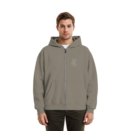 Peace. Waves. Sunsets. Frontdesign only - Fluffy Boxcut Zipper gesticktes Design