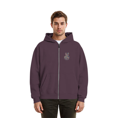 Peace. Waves. Sunsets. Frontdesign only - Fluffy Boxcut Zipper gesticktes Design