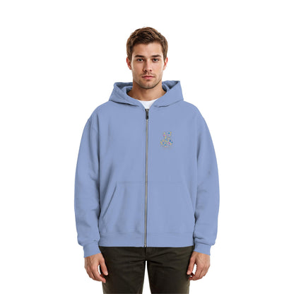 Peace. Waves. Sunsets. Frontdesign only - Fluffy Boxcut Zipper gesticktes Design