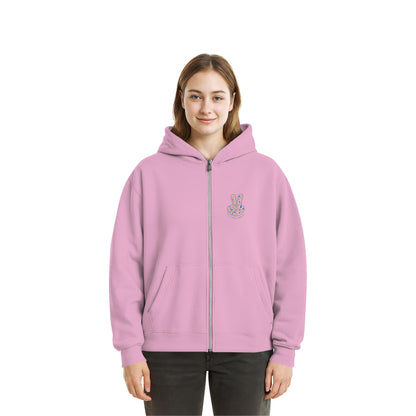 Peace. Waves. Sunsets. Frontdesign only - Fluffy Boxcut Zipper gesticktes Design