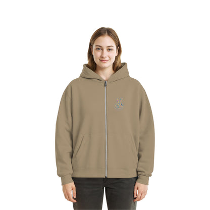 Peace. Waves. Sunsets. Frontdesign only - Fluffy Boxcut Zipper gesticktes Design