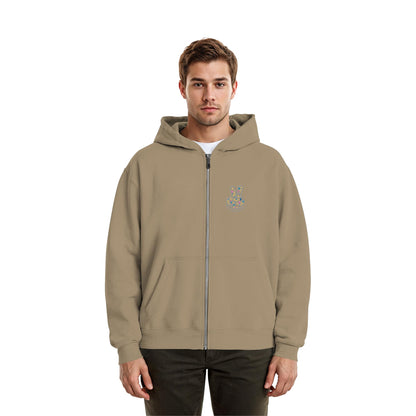 Peace. Waves. Sunsets. Frontdesign only - Fluffy Boxcut Zipper gesticktes Design